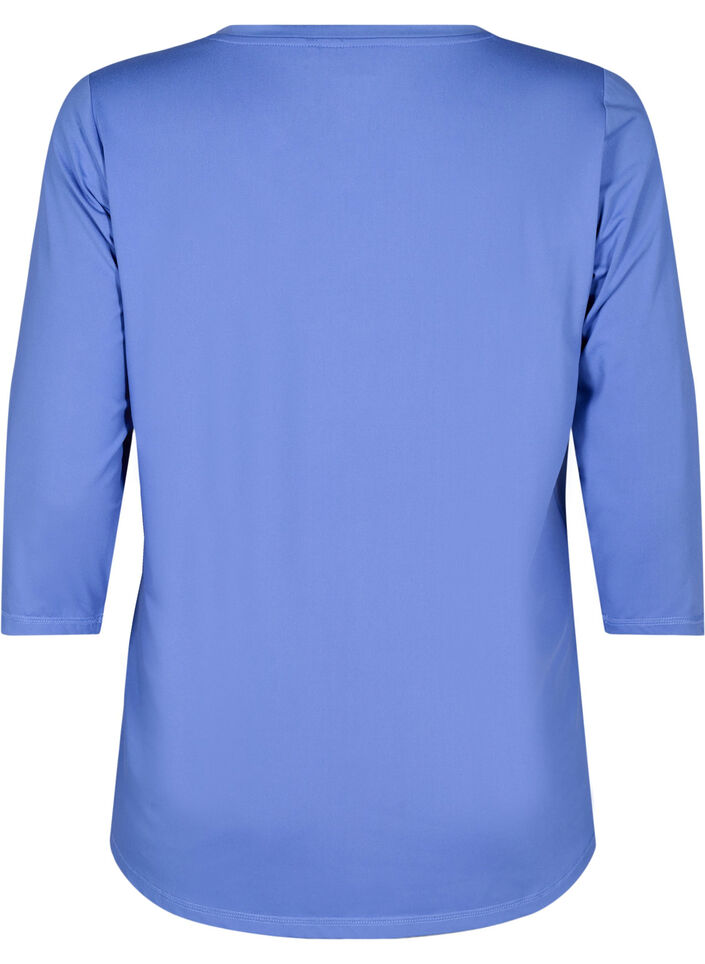 Trainingsshirt mit 3/4-&Auml;rmeln, Blau, Packshot image number 1