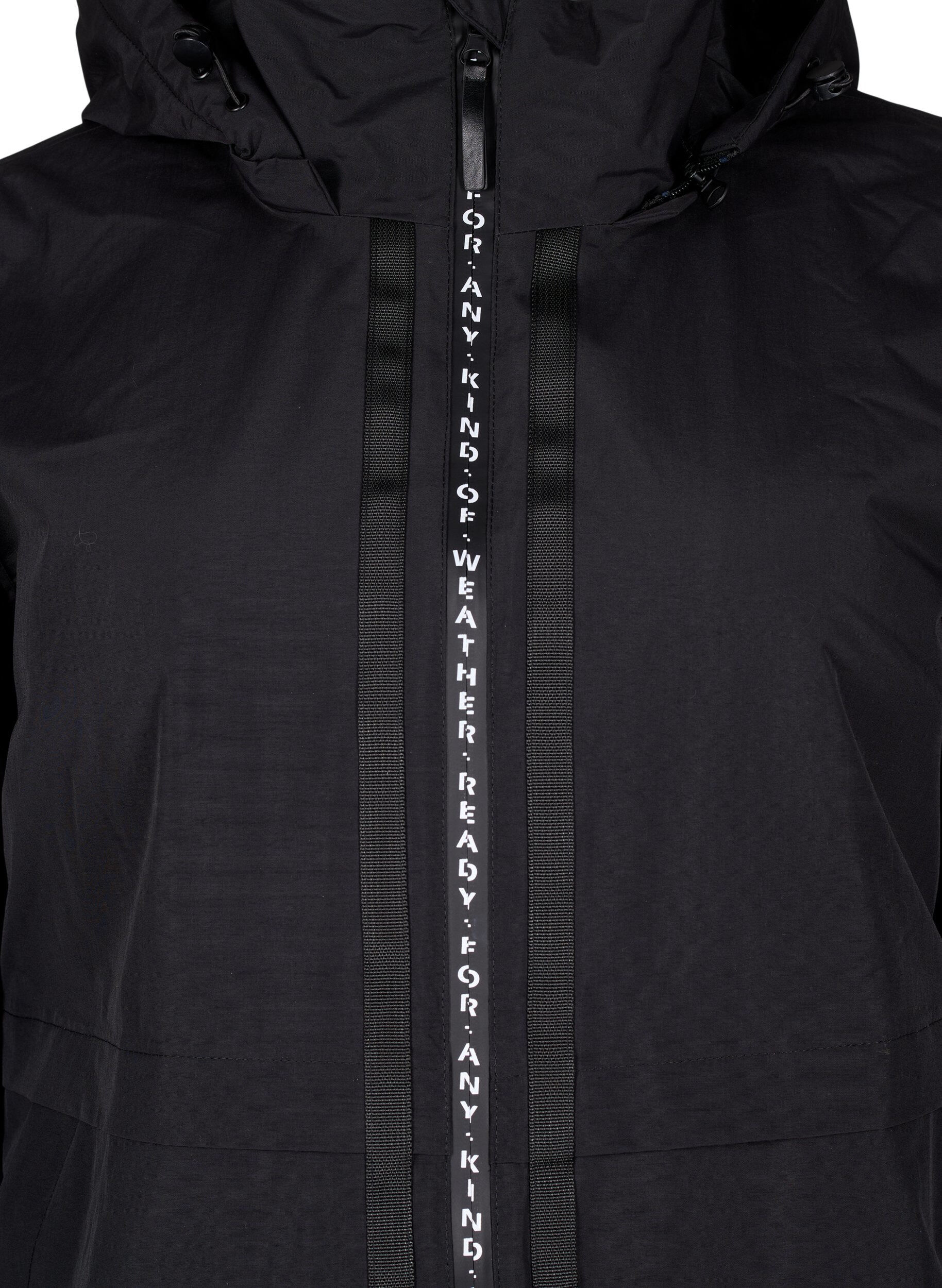 Zizzi Funktionaler Parka mit reflektierenden Details, Black, Packshot image number 2