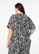 Kurz&auml;rmlige Bluse mit Zebraprint, Schwarz, Model image number 2