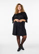Gemustertes Kleid mit 3/4-Ärmeln, Schwarz, Model image number 1