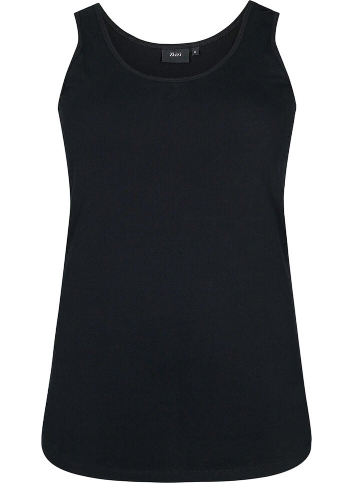Einfarbiges basic Top aus Baumwolle, Schwarz, Packshot image number 0