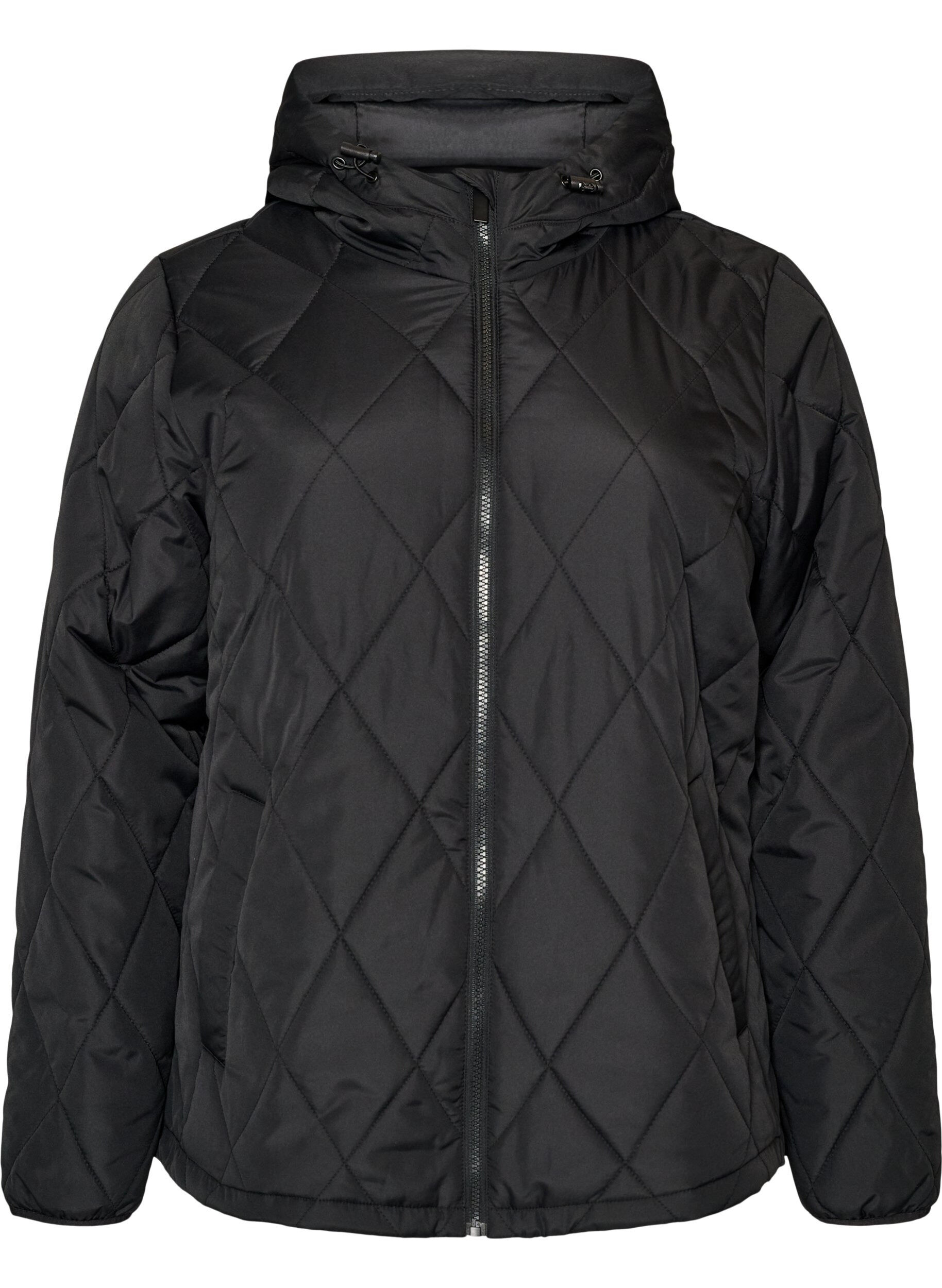 ZizziLeicht wattierte Jacke mit Rautensteppung, Schwarz, Packshot image number 0