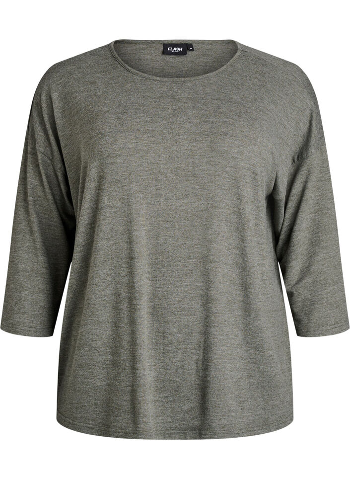 FLASH &ndash; Bluse aus Jersey mit 3/4-&Auml;rmeln, Gr&uuml;n, Packshot image number 0