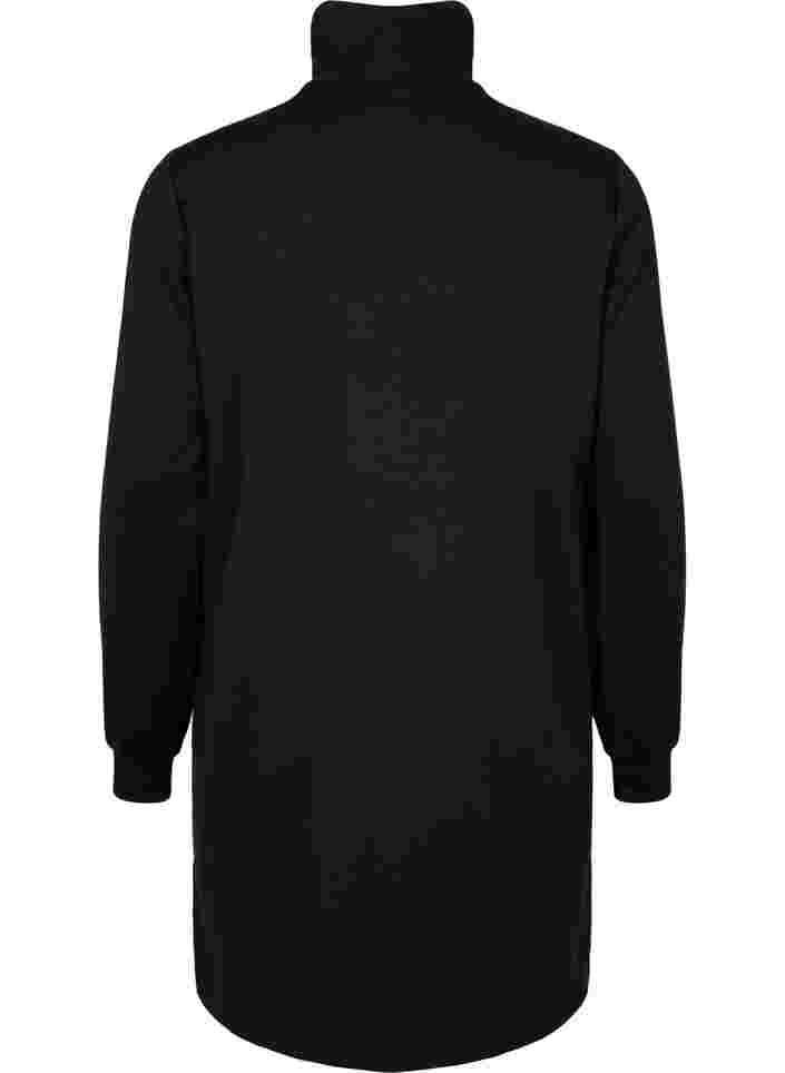 Pulloverkleid mit hohem Kragen, Black, Packshot image number 1