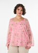 Bluse aus Chiffon mit gebl&uuml;mtem Print und langen &Auml;rmeln, Rot, Model image number 0