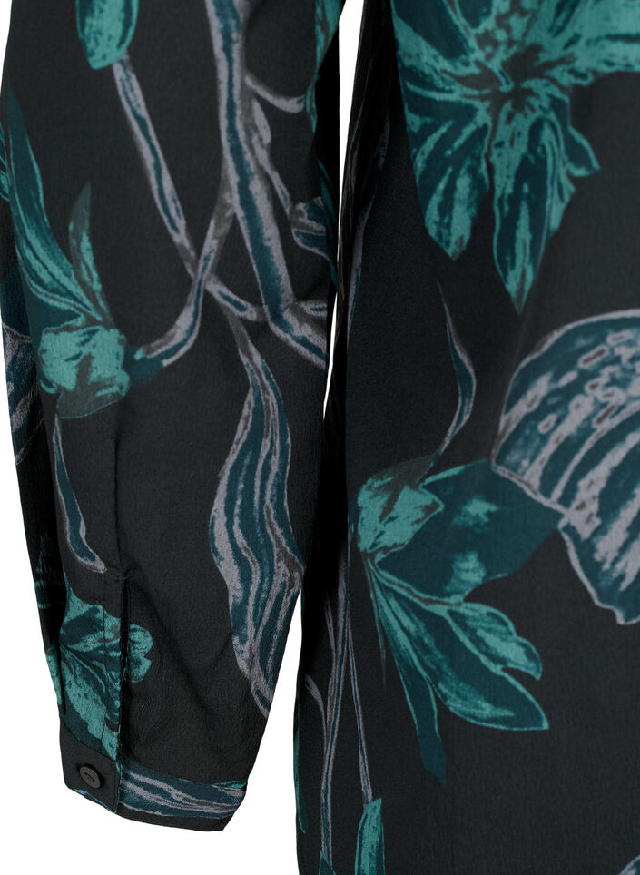 FLASH – Langärmlige Bluse mit Druck, Black Scarab Flower, Packshot image number 3