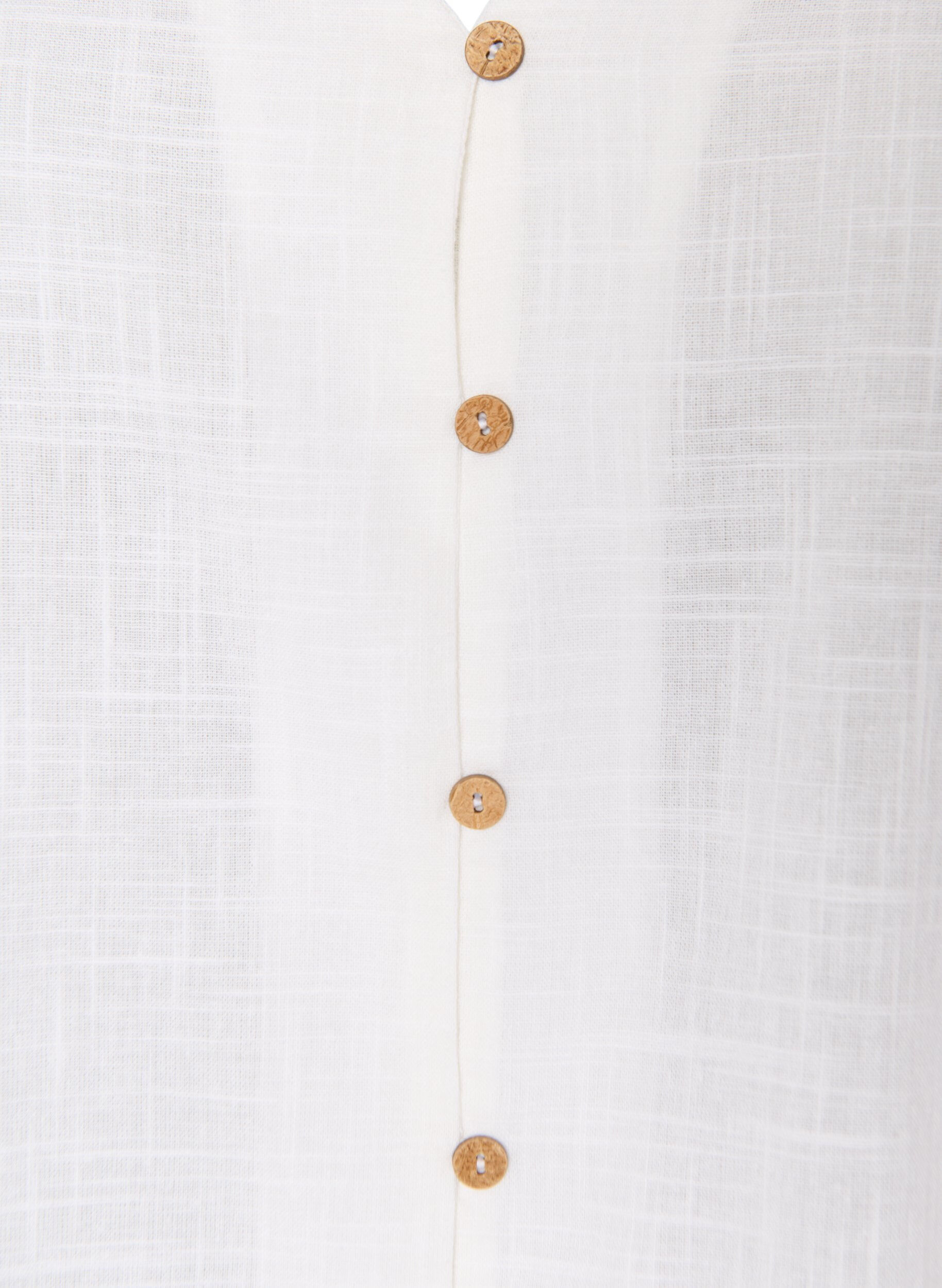 ZizziKurz&auml;rmelige Bluse aus Baumwolle mit V-Ausschnitt, Wei&szlig;, Packshot image number 2