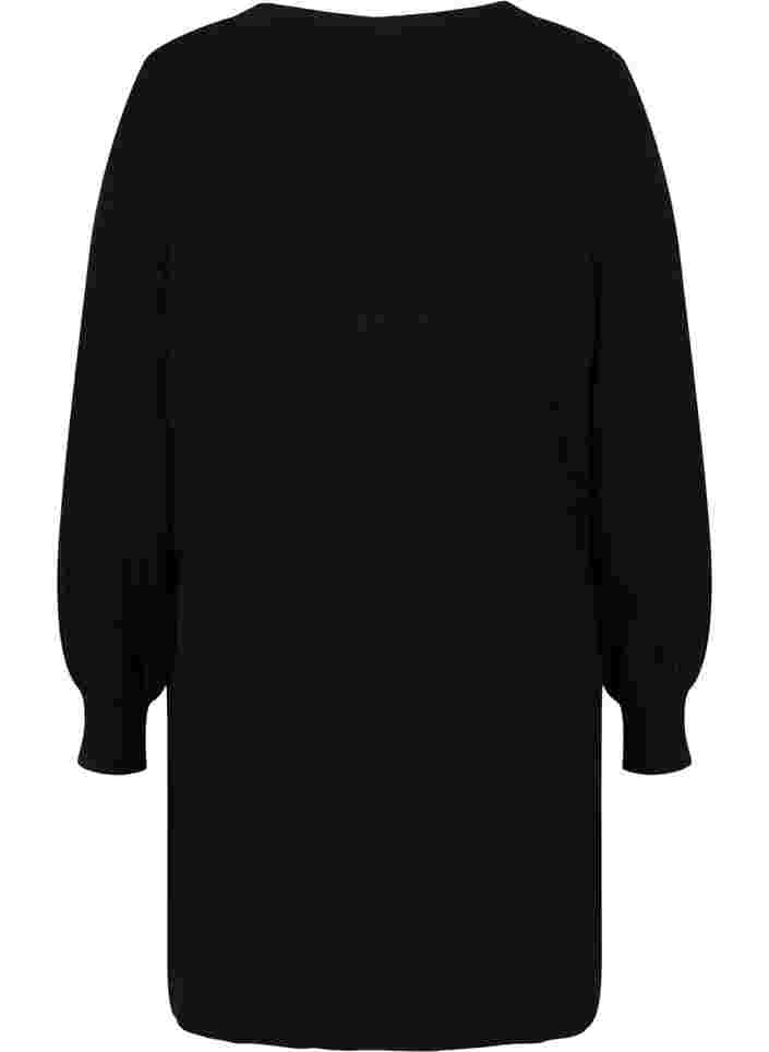 Gestrickter Cardigan mit langen Ärmeln und Taschen, Black, Packshot image number 1