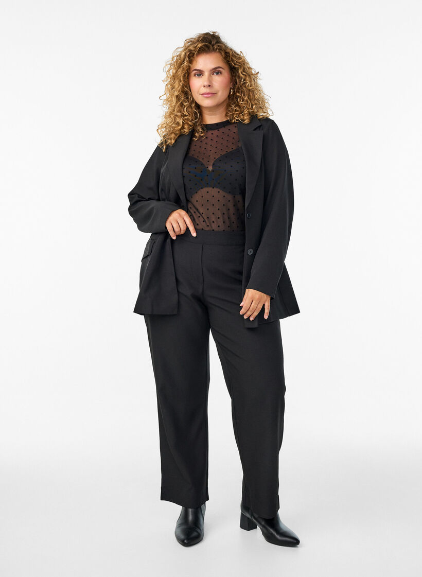 Lockere Hose mit Taschen, Schwarz, Model image number 0