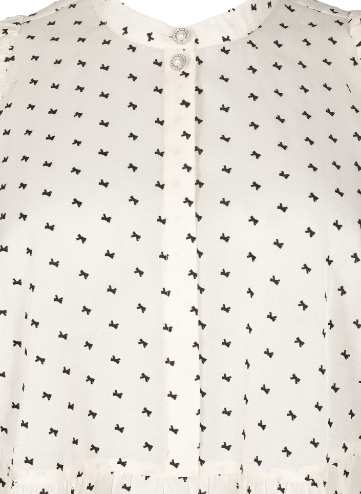 Bluse mit Schößchen und Schleifen, Ecru w Bow, Packshot image number 2