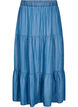 Maxirock aus Denim mit R&uuml;schen, Blau, Packshot image number 0