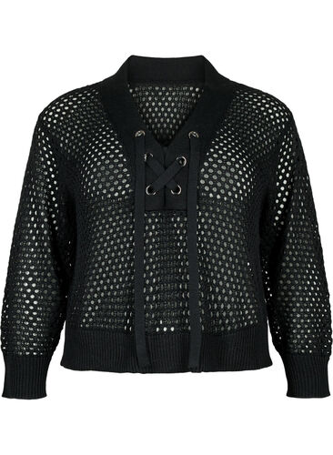 Pullover mit Muster, Black, Packshot image number 0