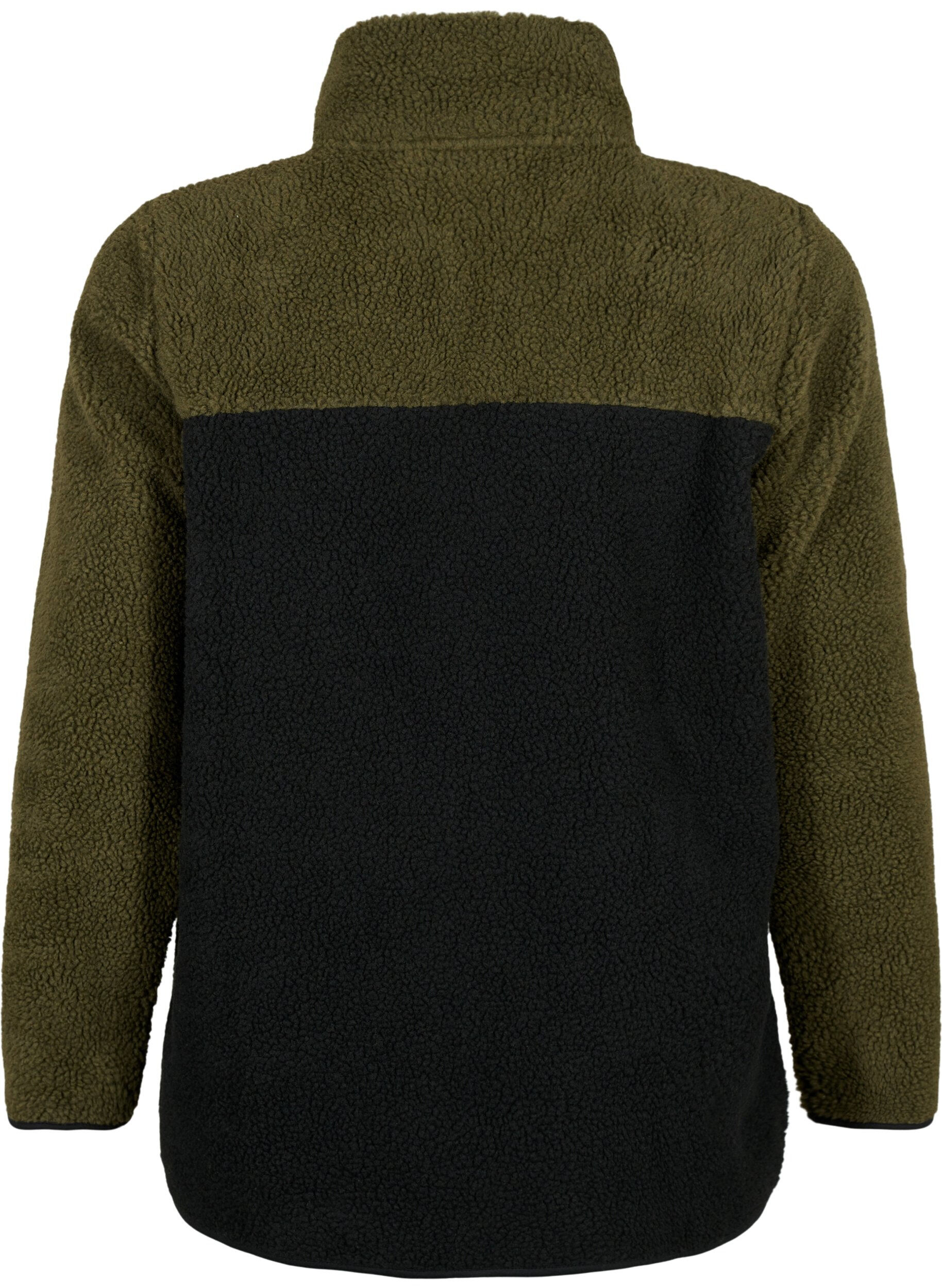 Zizzi Teddyjacke mit Farbblock, Forest Night comb., Packshot image number 1