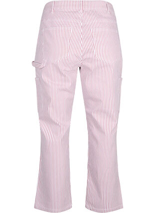 Gestreifte Cargo-Jeans mit gerader Passform, Rose White Stripe, Packshot image number 1