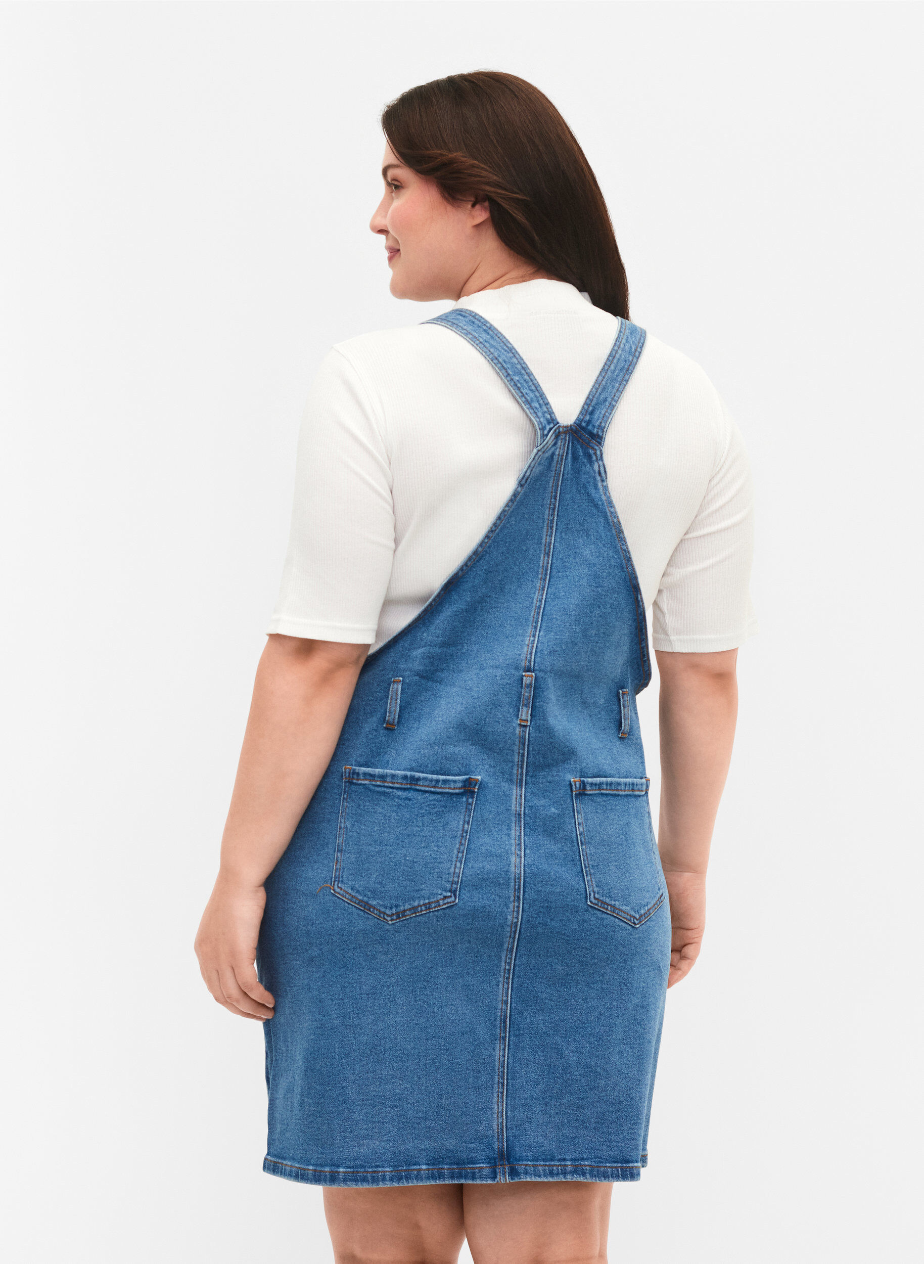 Zizzi Denim Dungarees Kleid, Blau, Model image number 2