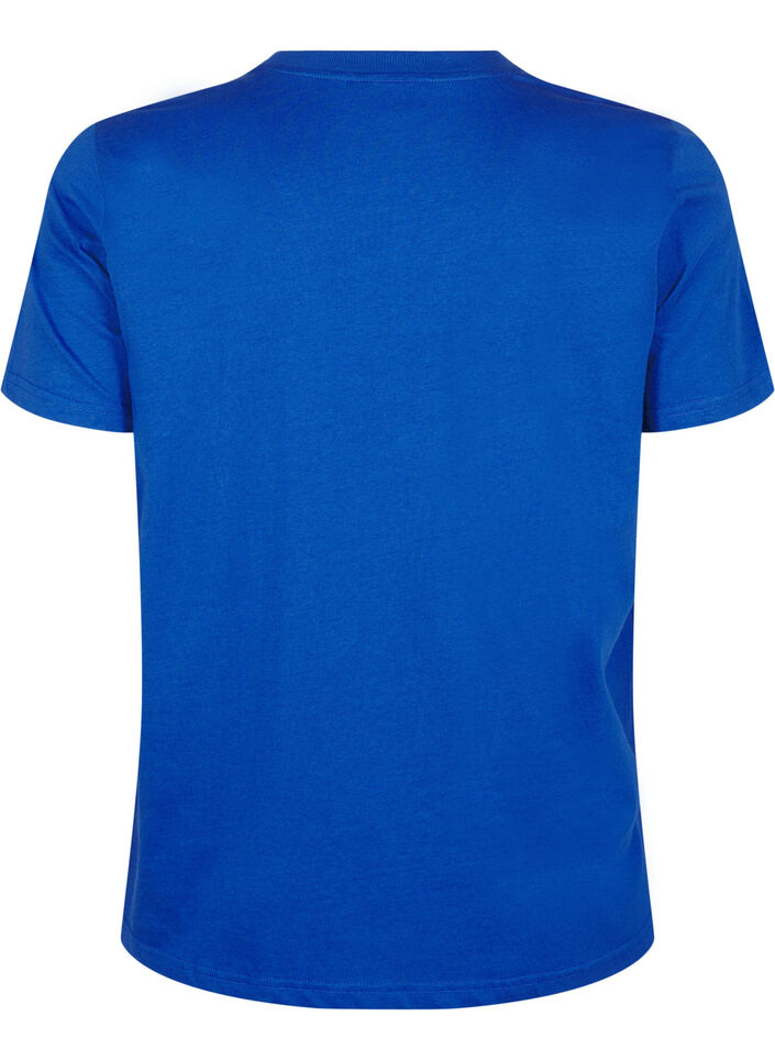 Basic T-Shirt aus Baumwolle mit Rundhalsausschnitt, Blau, Packshot image number 1