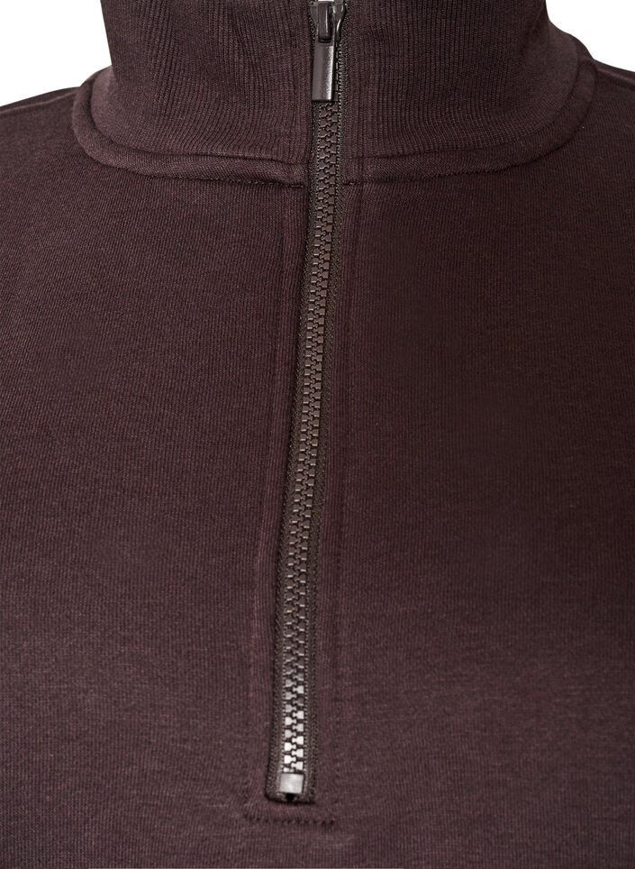 Sweatkleid mit hohem Rippkragen und Rei&szlig;verschluss, Braun, Packshot image number 2