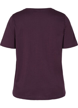 T-Shirt aus Bio-Baumwolle mit V-Ausschnitt, Plum Perfect, Packshot image number 1