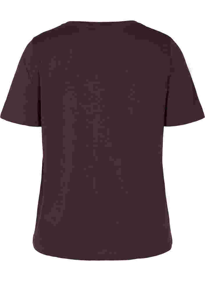 T-Shirt aus Bio-Baumwolle mit V-Ausschnitt, Plum Perfect, Packshot image number 1