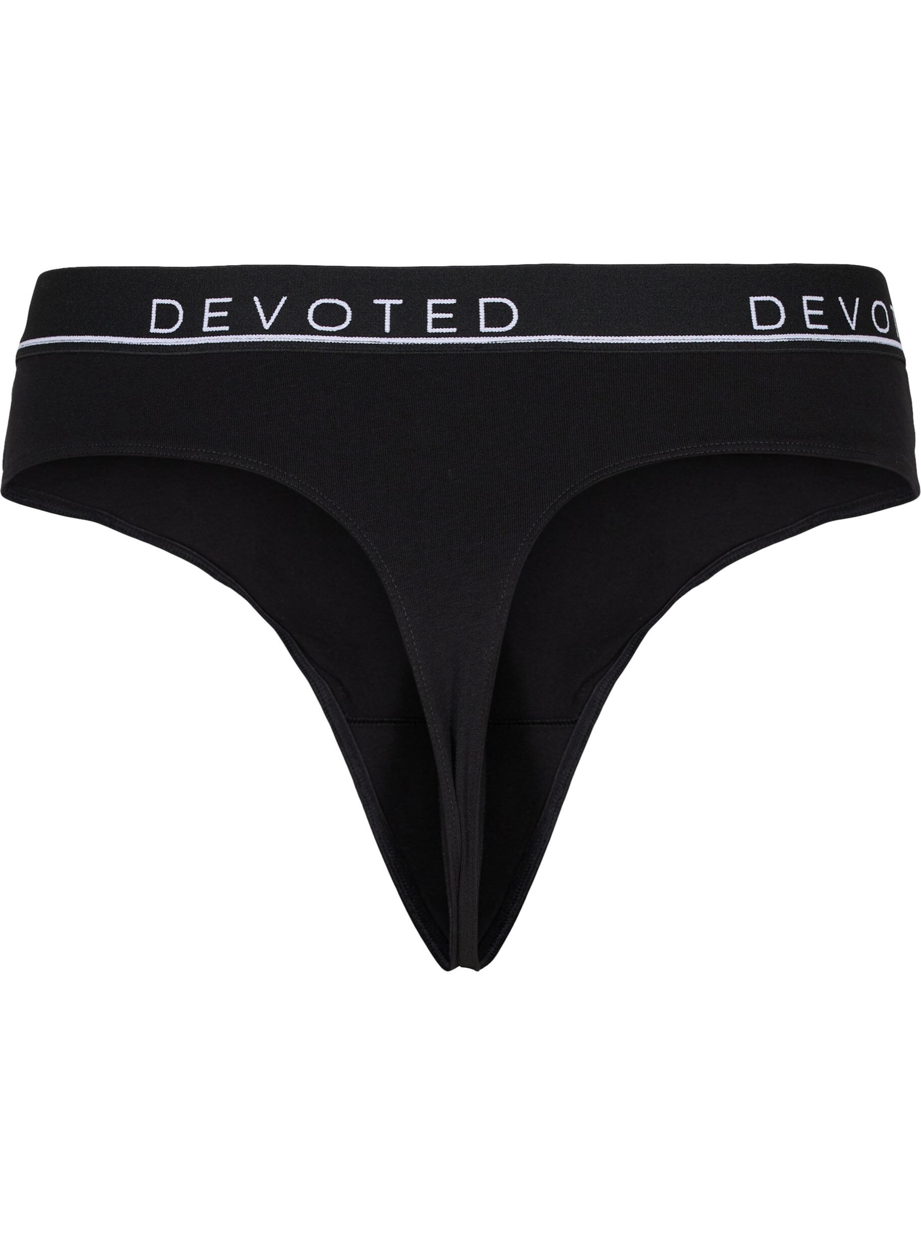 Zizzi Baumwoll-G-String mit regul&auml;rer Taille, Schwarz, Packshot image number 1