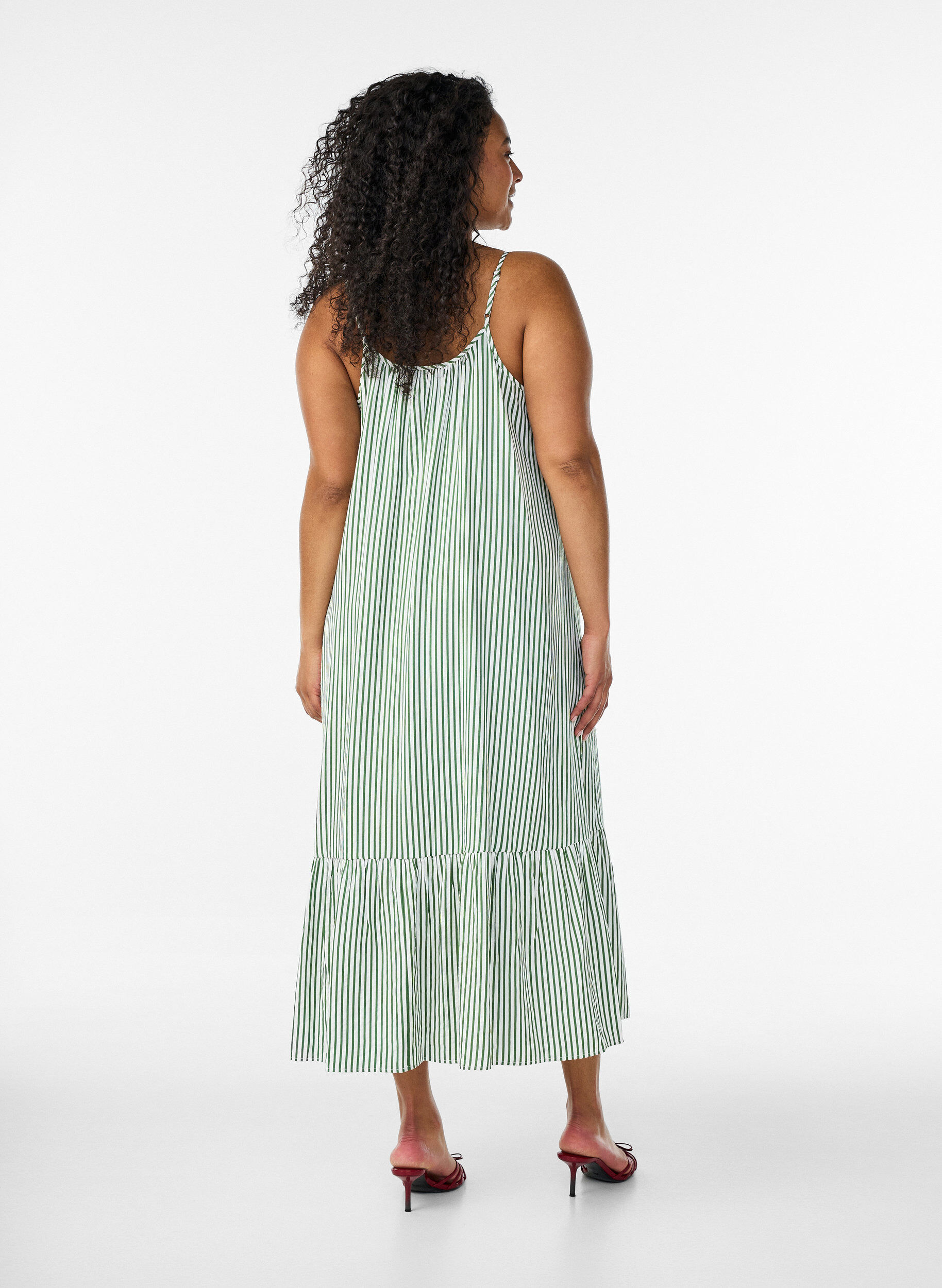 ZizziSommerkleid mit Streifen und A-Linie, Gr&uuml;n, Model image number 1