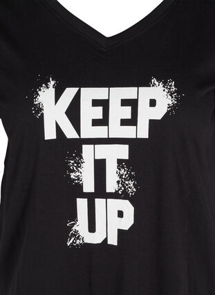 Trainings-T-Shirt aus Baumwolle mit Aufdruck, Black Keep, Packshot image number 2