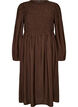 Midikleid aus Viskose mit Smock, Braun, Packshot image number 0