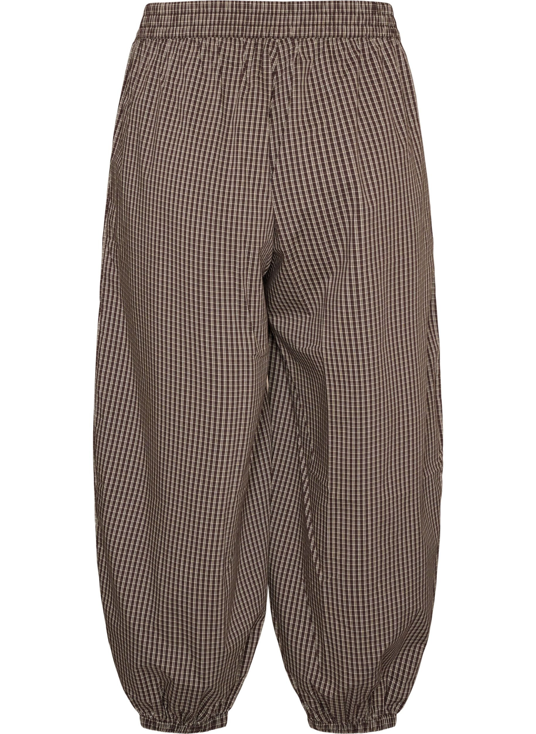 ZizziBallonhose mit hoher Taille und Allover-Muster, Braun, Packshot image number 1