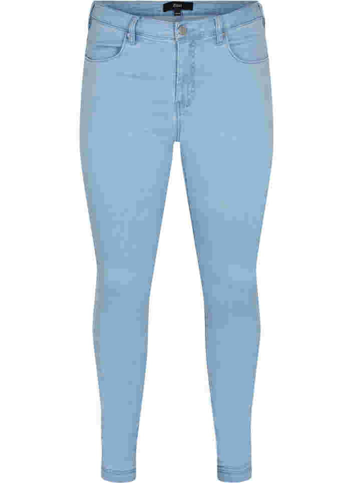 Super Slim Amy Jeans mit hoher Taille, Ex Lt Blue, Packshot image number 0