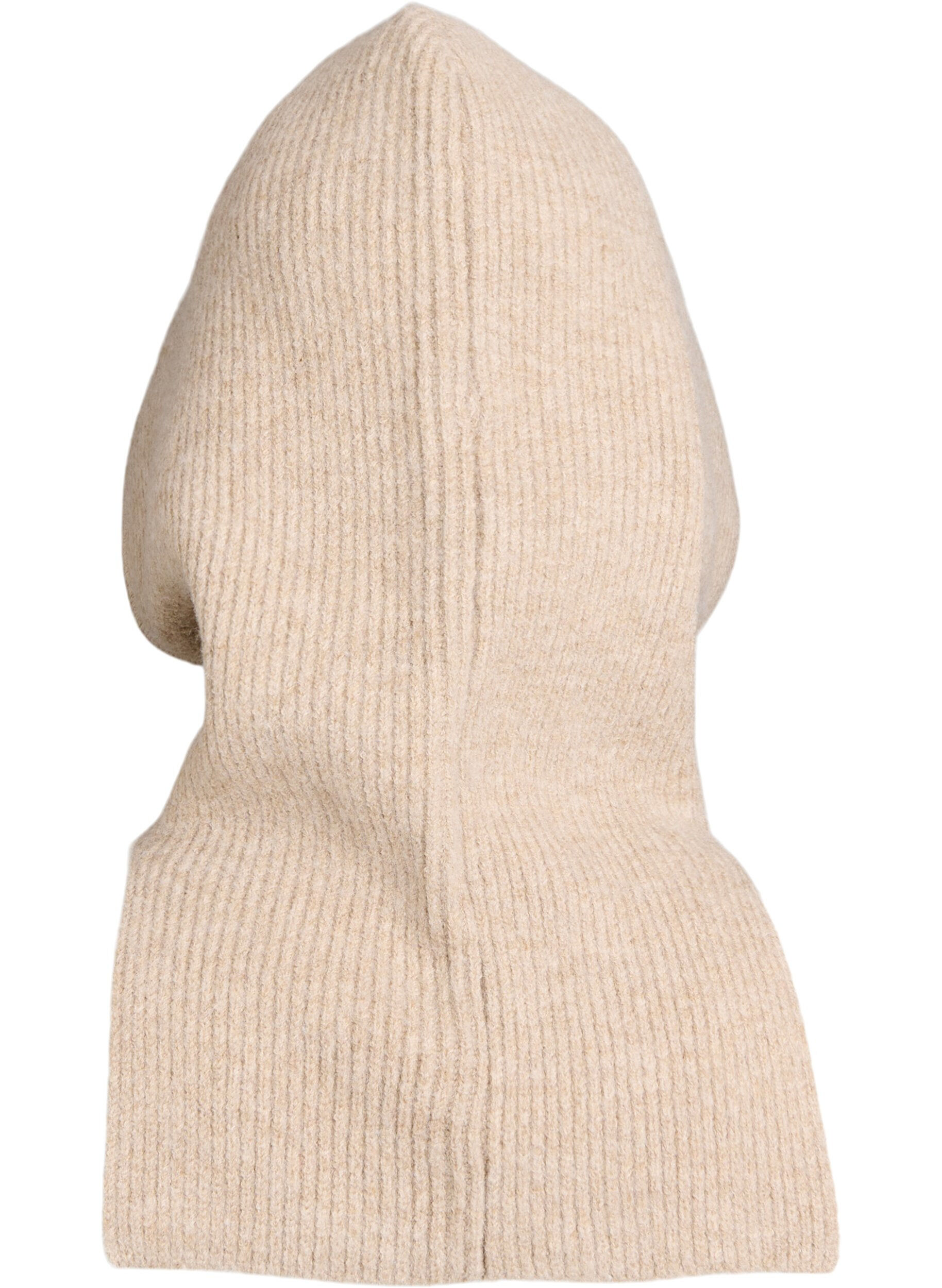 Zizzi Gestrickte Balaclava mit Kordelzug, Beige, Packshot image number 1