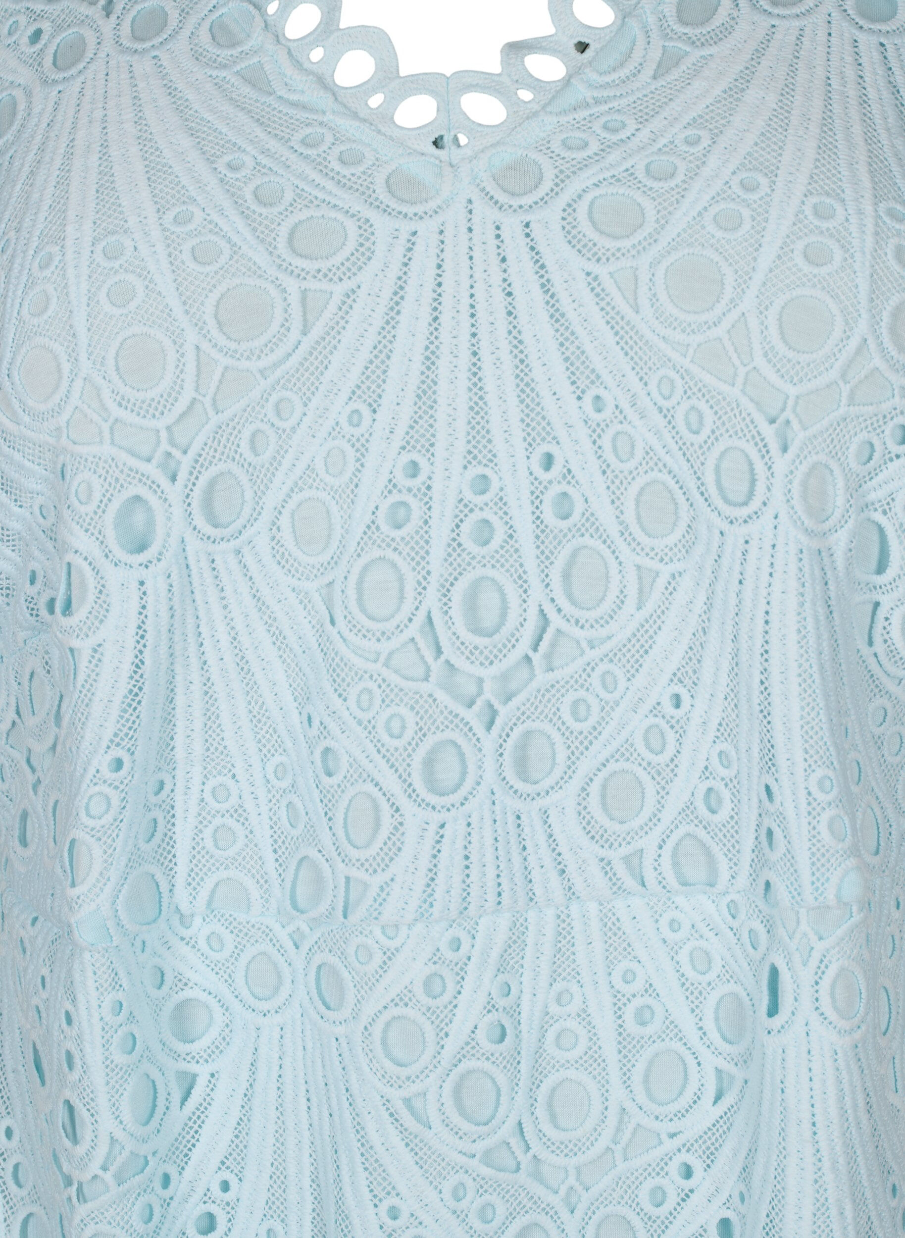 Zizzi H&auml;kelkleid mit kurzen &Auml;rmeln, Delicate Blue, Packshot image number 2