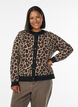 Cardigan mit Leopardenmuster und Kontrastbesatz, Schwarz, Model image number 0