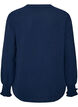 Bluse mit Smockb&uuml;ndchen und V-Ausschnitt, Blau, Packshot image number 1