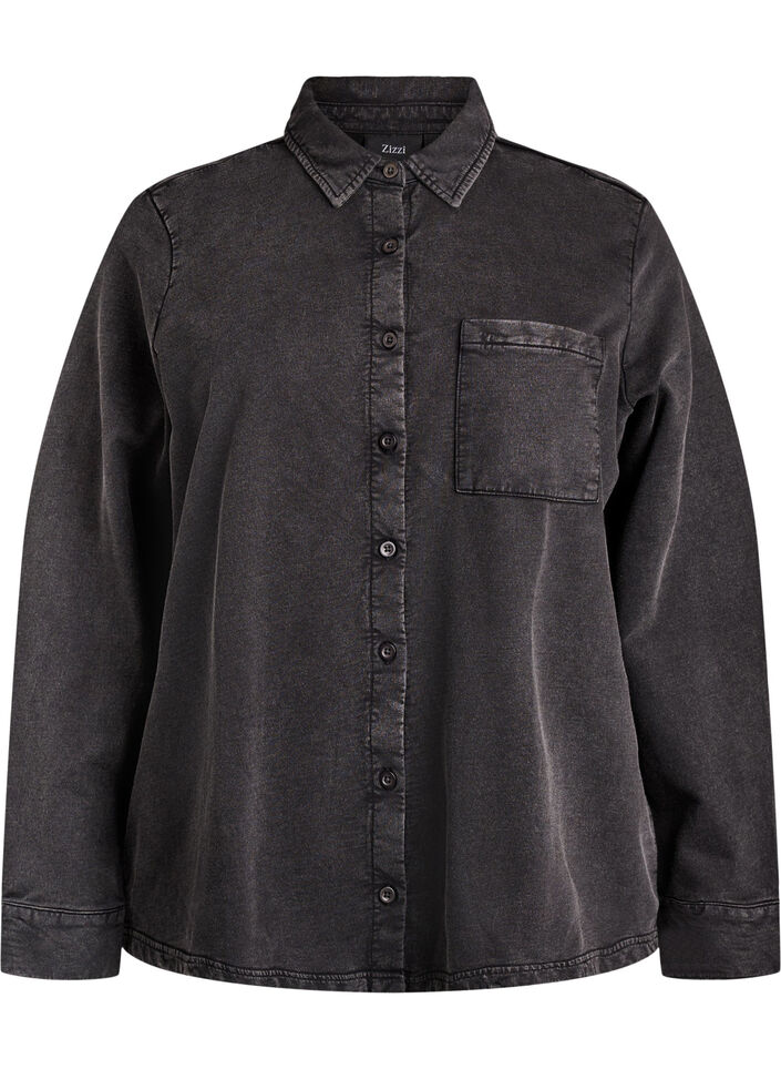 Shirt aus Sweatstoff mit Washed-Effekt, Grau, Packshot image number 0
