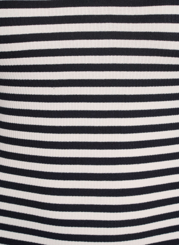 Gestreiftes Tanktop mit Rippenstruktur, Schwarz, Packshot image number 2