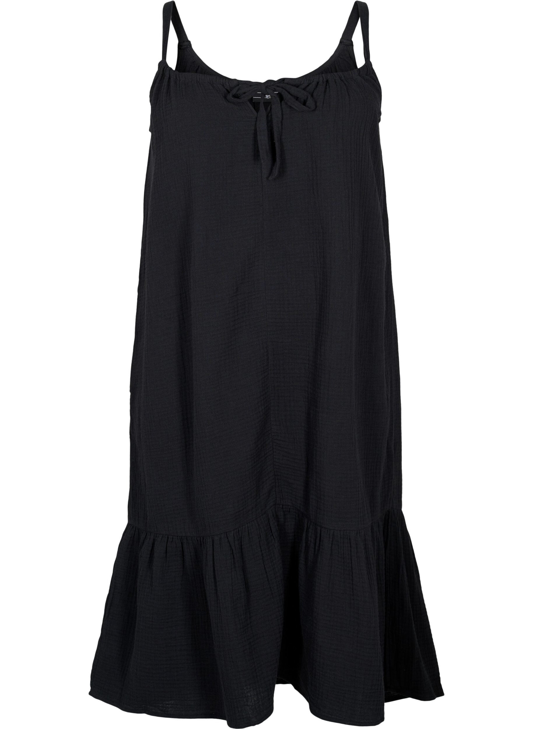 Zizzi Langes Strandkleid aus Baumwolle, Black, Packshot image number 0