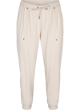 Hosen mit Taschen und elastischem Bündchen, Warm Sand, Packshot image number 0