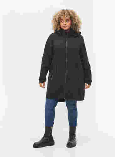Softshell-Jacke mit Fleece, Black Solid, Model image number 3
