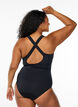 Badeanzug mit gekreuzten Trägern, Schwarz, Model image number 1