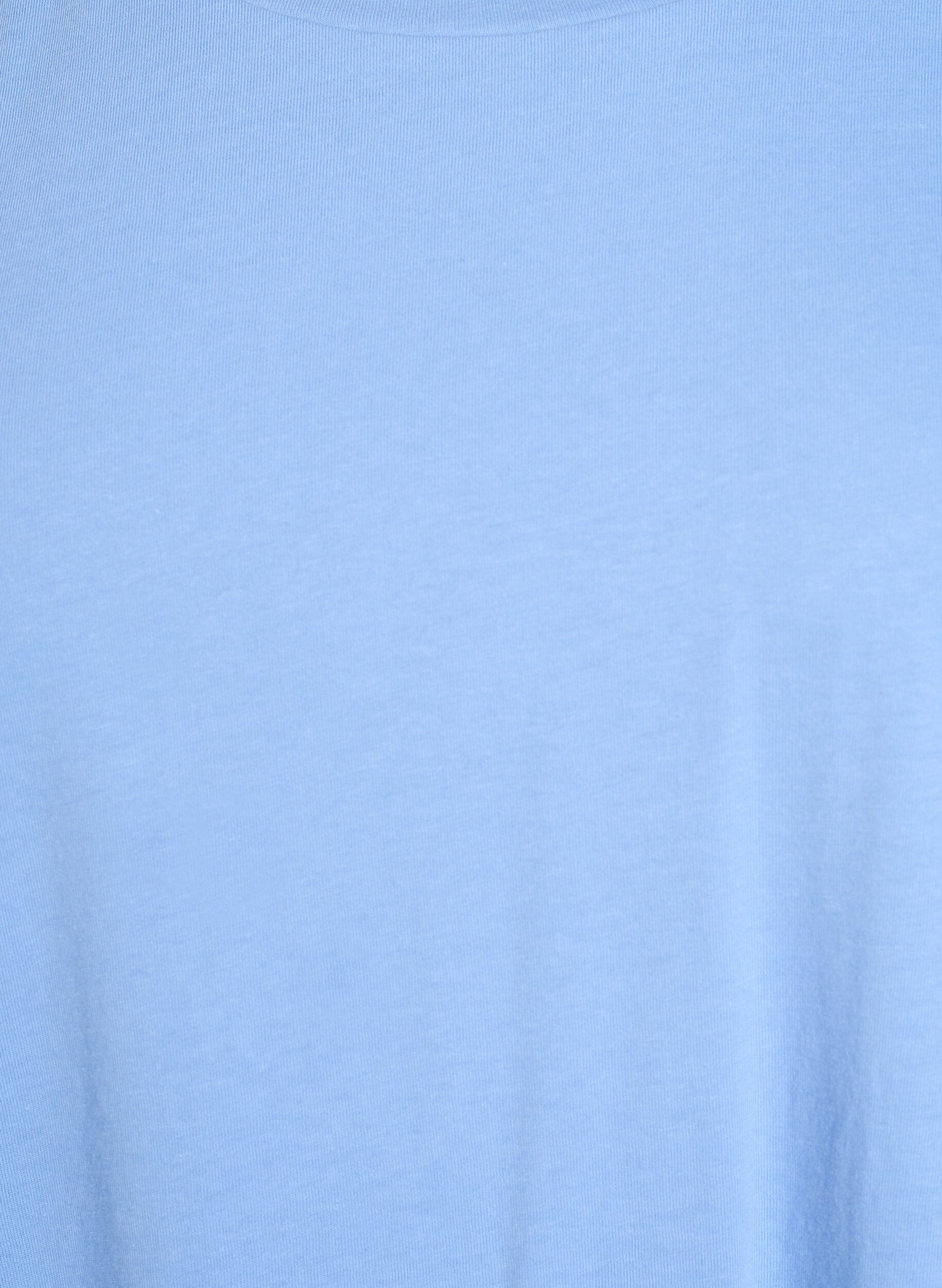 ZizziKurz&auml;rmliges T-Shirt aus einer Baumwollmischung, Blau, Packshot image number 2