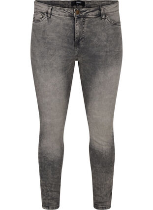 Super Slim Amy Jeans mit hoher Taille, Grey Denim, Packshot image number 0