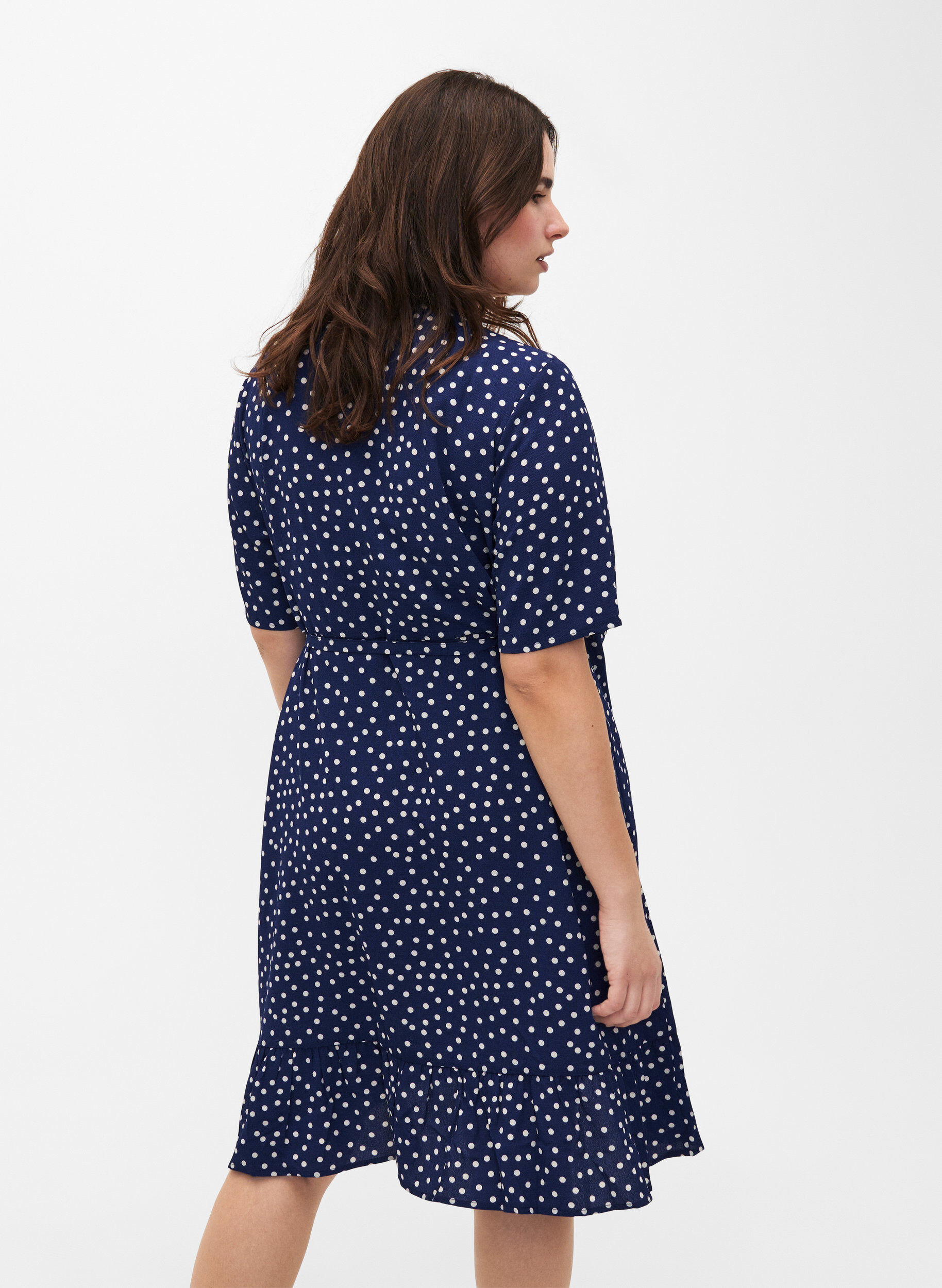 Zizzi Wickelkleid mit Print und kurzen &Auml;rmeln, Blau, Model image number 2