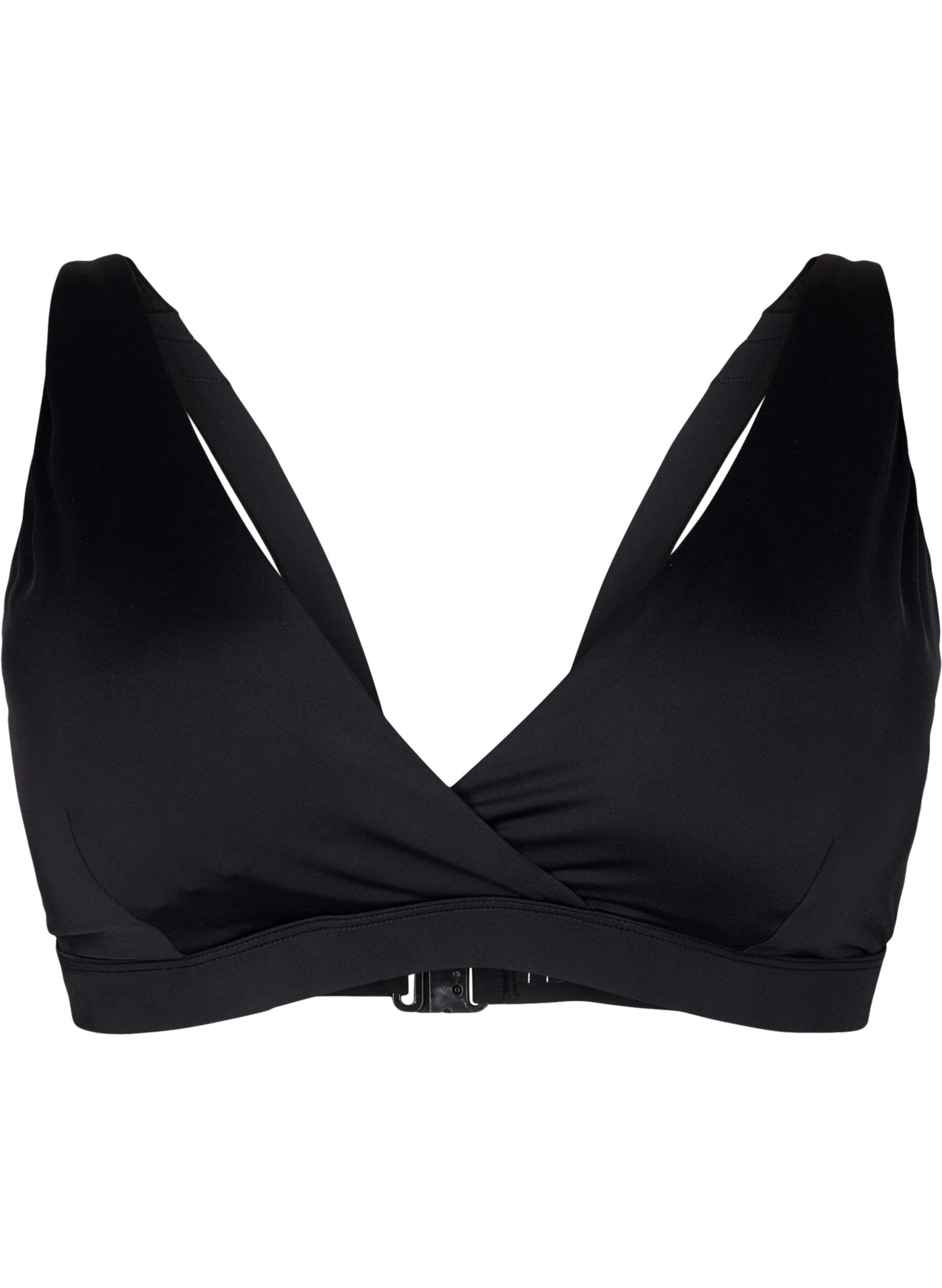 Zizzi Triangel-Bikinioberteil mit Wickeldetail, Schwarz, Packshot image number 0