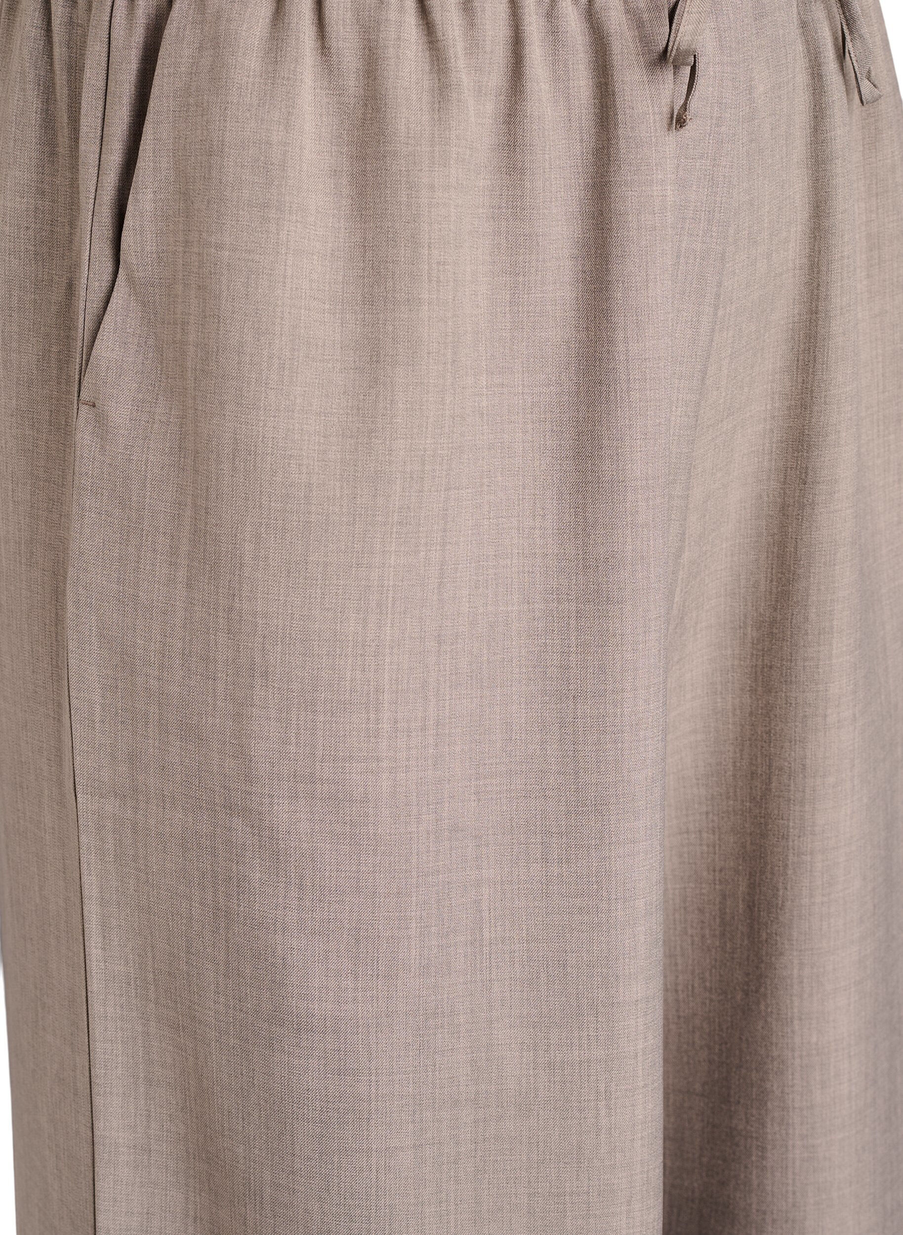 Zizzi Hoch taillierte Hose mit weiten Beinen, Beige, Packshot image number 2