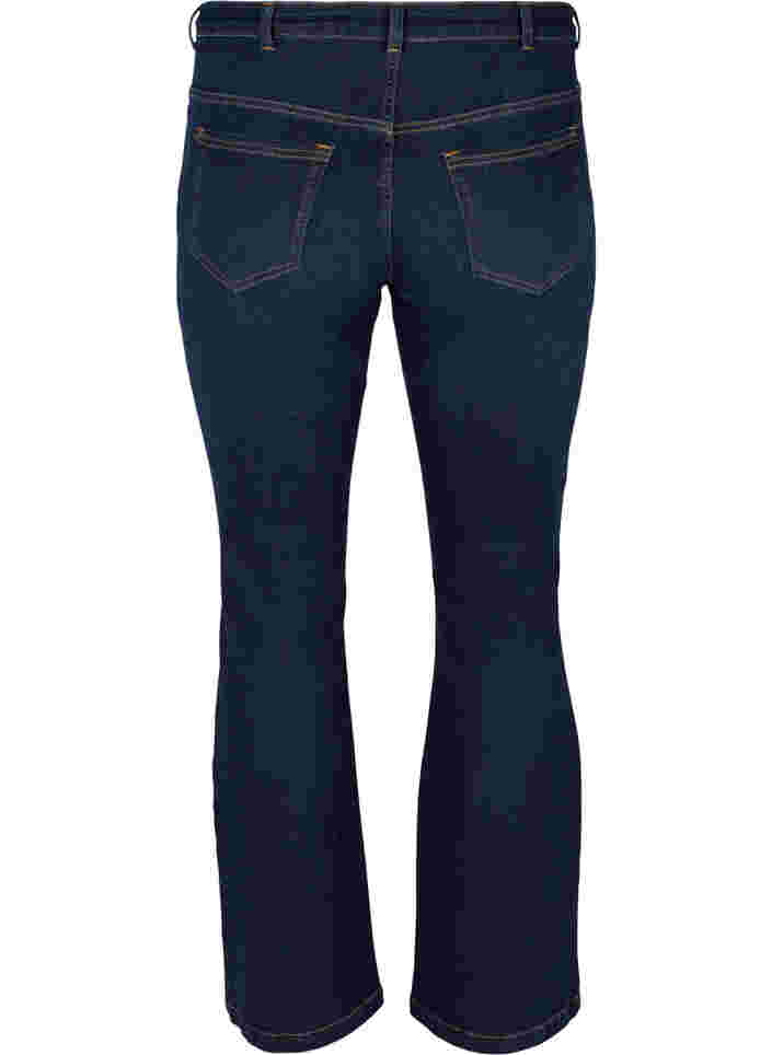 Hochtaillierte Ellen Jeans mit Bootcut, Dark blue denim, Packshot image number 1