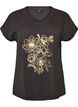 T-Shirt aus Baumwolle mit Goldfoliendruck, Grau, Packshot image number 0