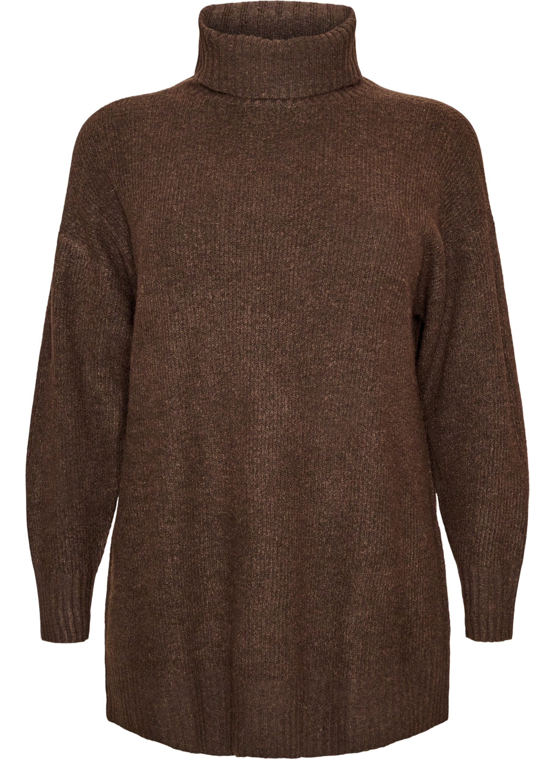 Locker gestrickter Pullover mit Rollkragen