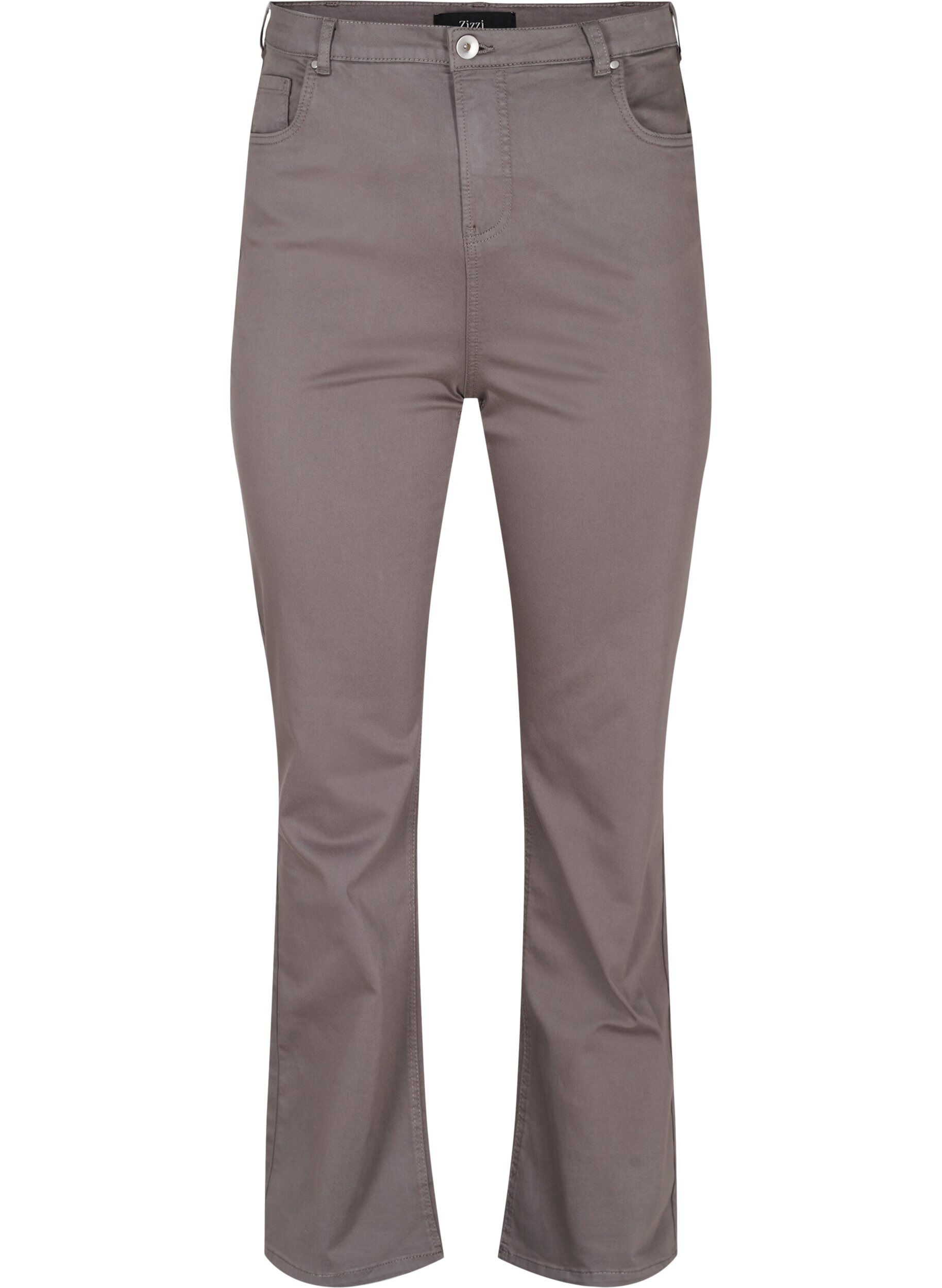 Zizzi Flared Jeans mit extra hoher Taille, Grau, Packshot image number 0