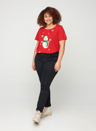 Weihnachts-T-Shirt mit Pailletten, Red, Model image number 2