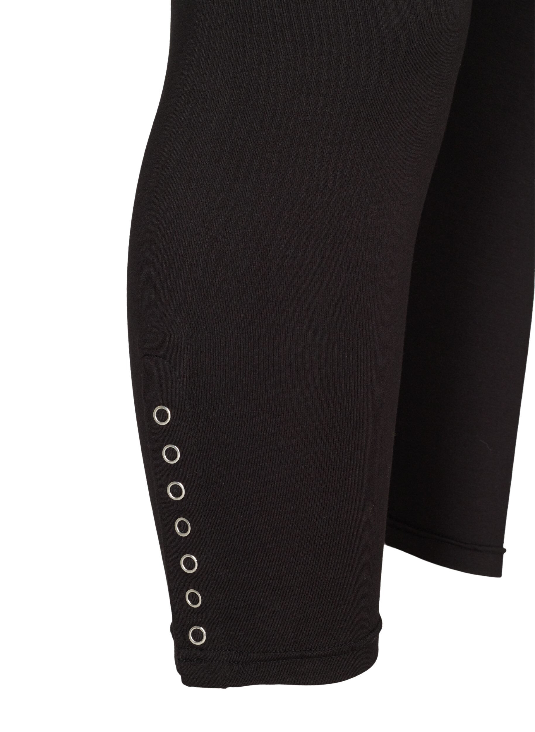 Zizzi 3/4-Leggings mit Kn&ouml;pfen, Black, Packshot image number 3